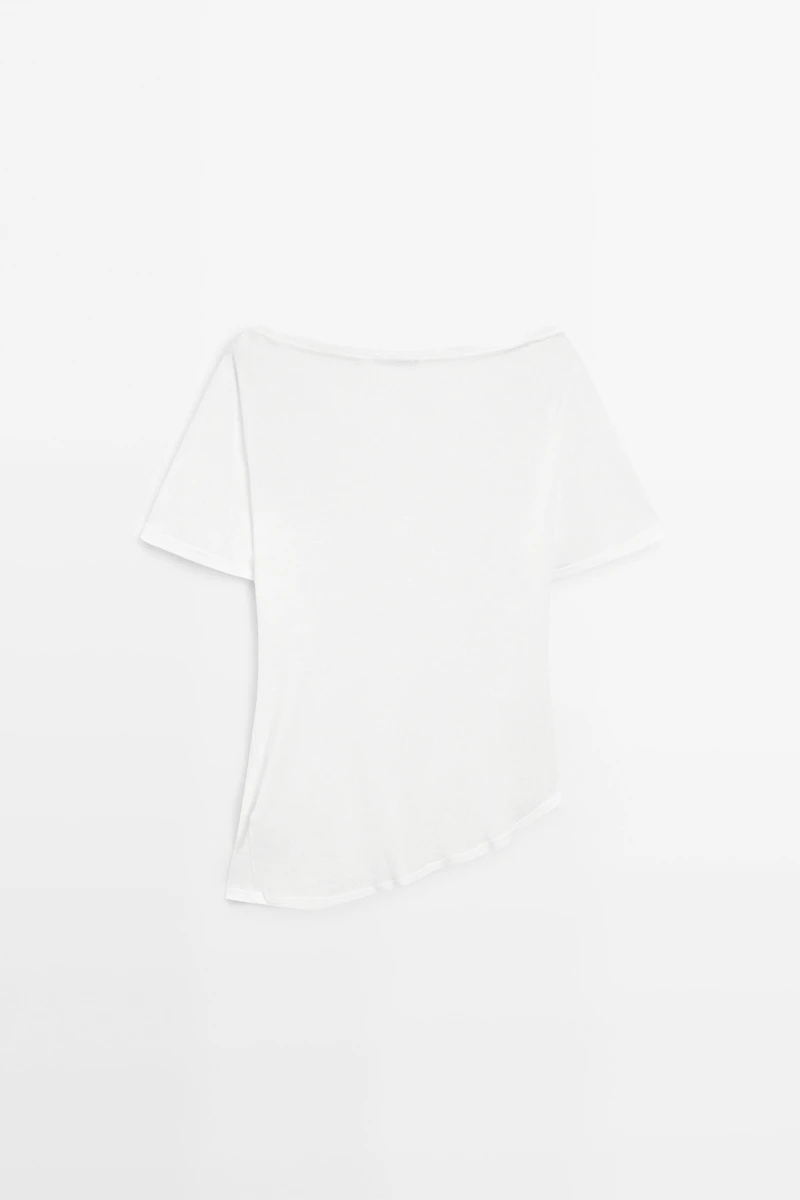 Asymmetric top with embroidered detail