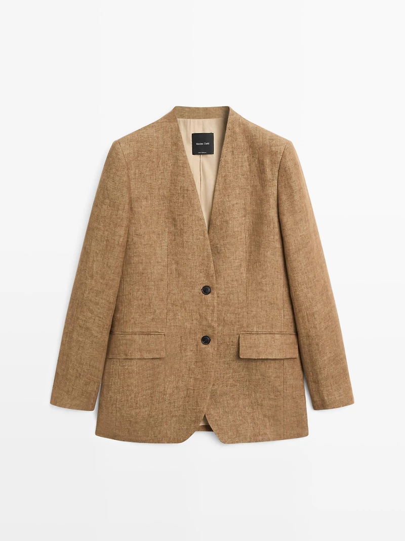 100% linen melange suit blazer