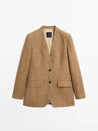 100% linen melange suit blazer