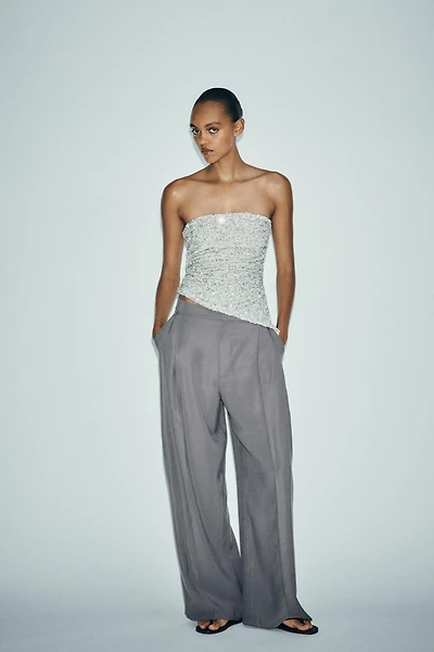 TOP BUSTIER À PAILLETTES