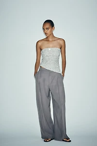 SEQUIN BANDEAU TOP