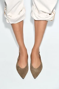 POINTED SPLIT SUEDE SHOES