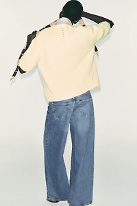 OVERSIZED SHORT SLEEVE KNIT SWEATER