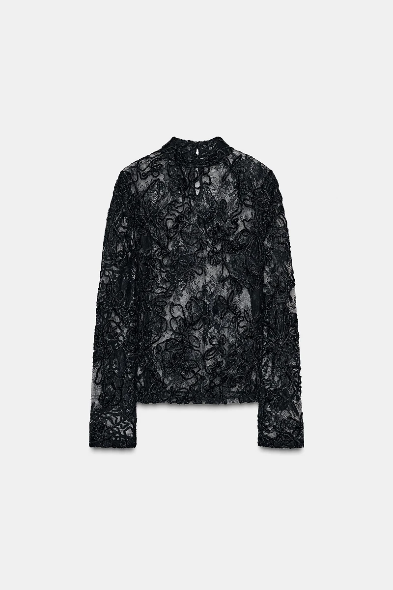 LACE LONG SLEEVE TOP