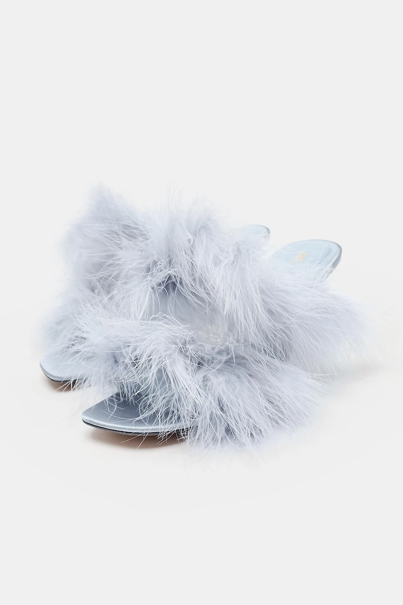 FEATHER HEELED SANDALS