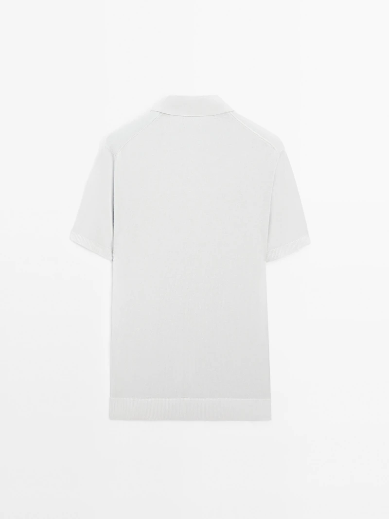 Short sleeve knit polo shirt