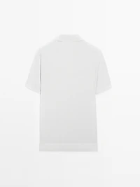 Short sleeve knit polo shirt
