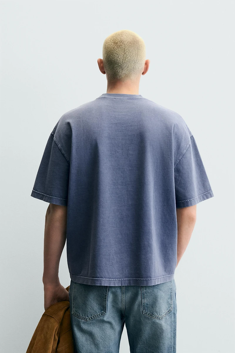 WASHED PRINTED T-SHIRT WITH STUDS
