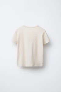 RIBBED T-SHIRT WITH HEARTS AND TEXT