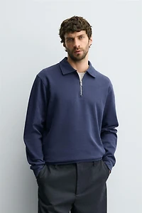 INTERLOCK ZIP POLO SWEATSHIRT