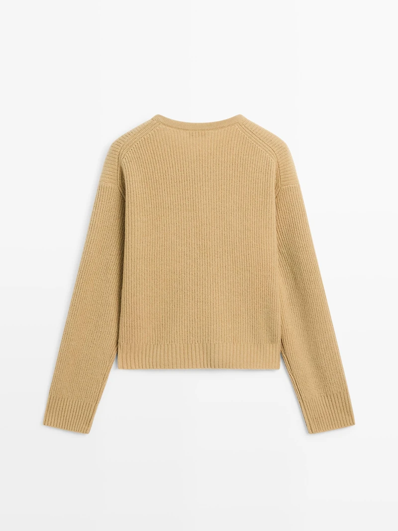 Wool blend knit sweater