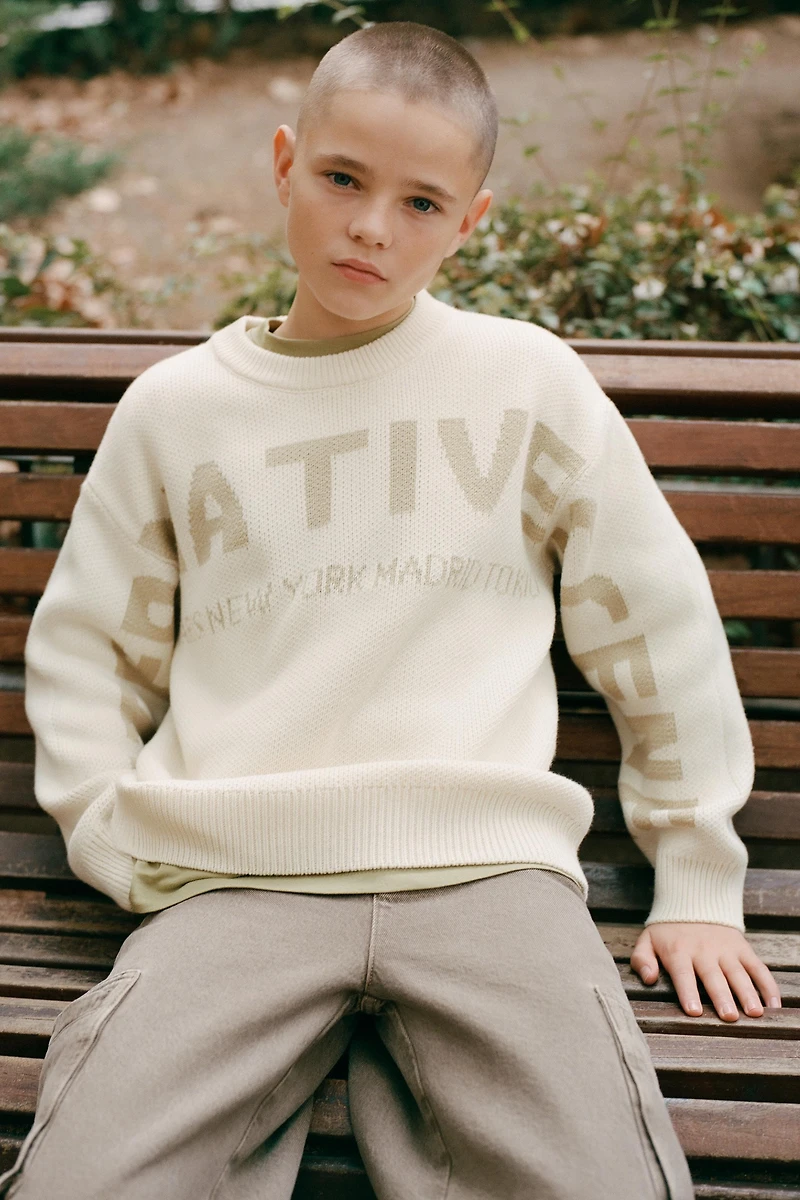 JACQUARD TEXT KNIT JUMPER