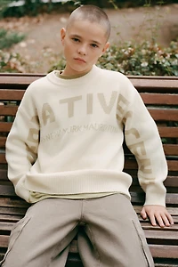 JACQUARD TEXT KNIT JUMPER