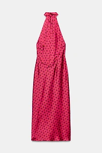 MIDI HALTER NECK DRESS
