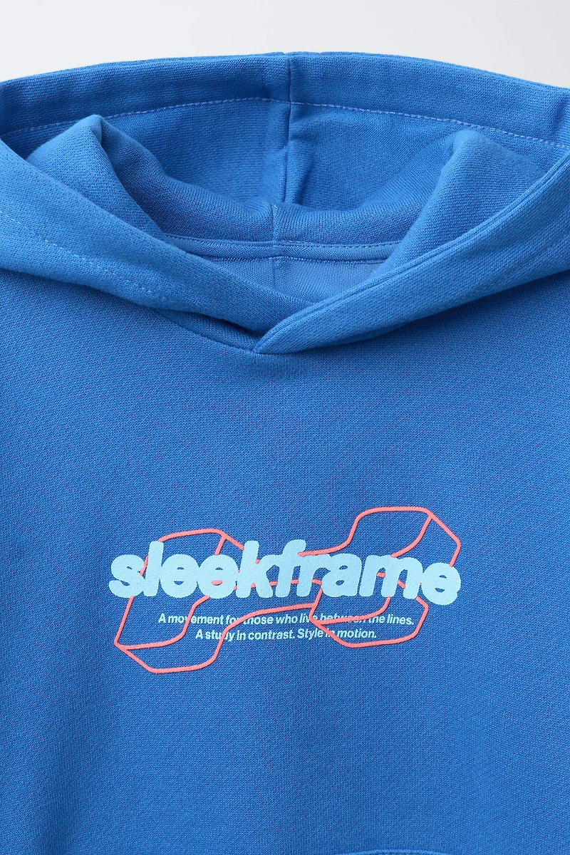 TEXT HOODIE SWEATSHIRT