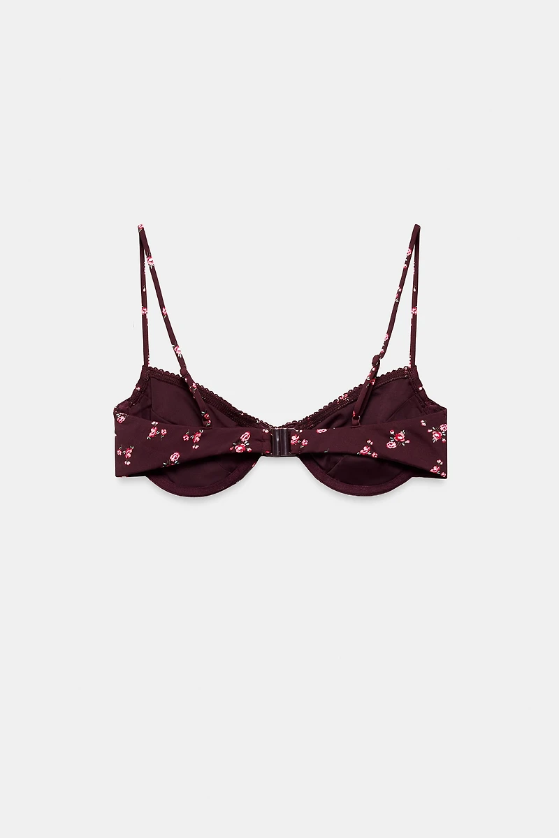 UNDERWIRE FLORAL PRINT BIKINI TOP