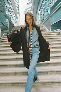 FAUX SUEDE TAILCOAT