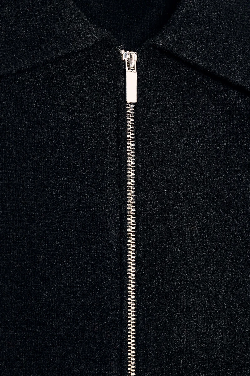 ZIPPERED KNIT BOMBER JACKET