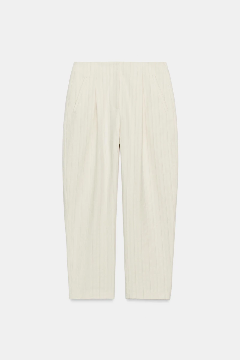 ZW COLLECTION STRIPED BARREL PANTS