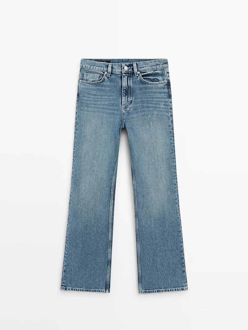High-waist boot-cut jeans