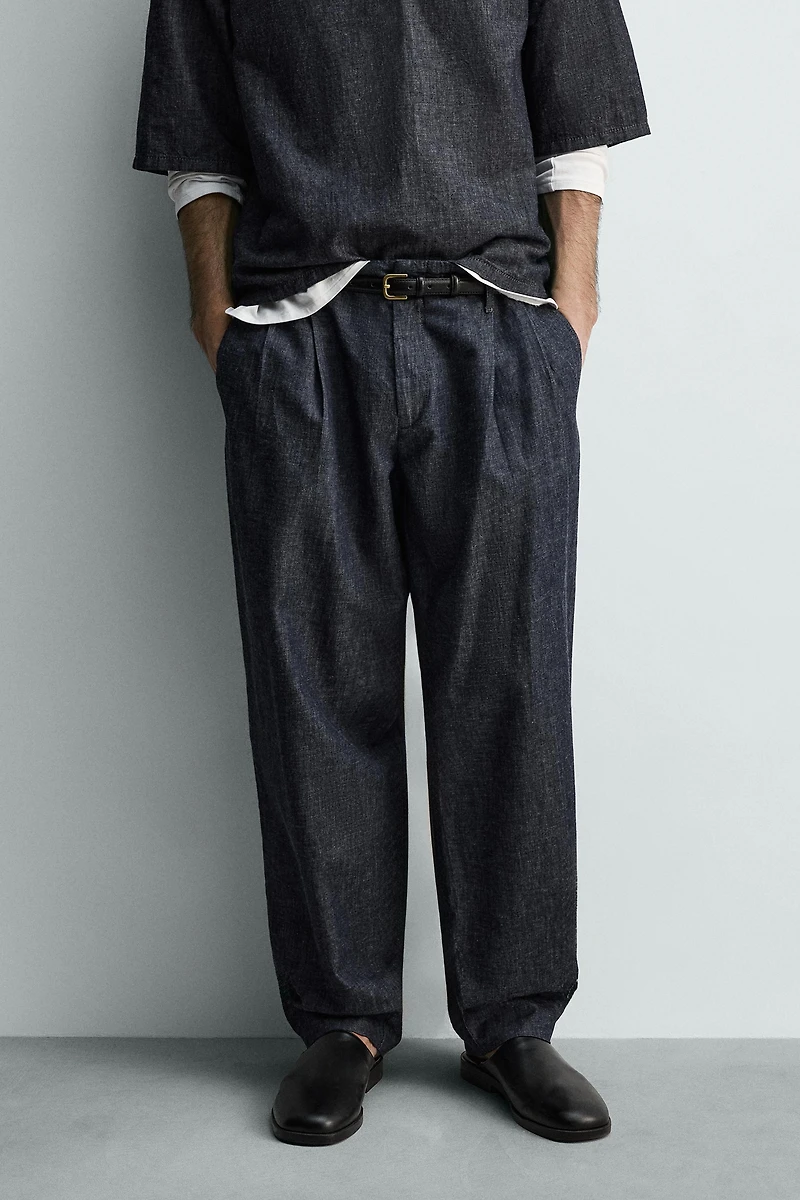 BALLOON FIT PLEATED PANTS