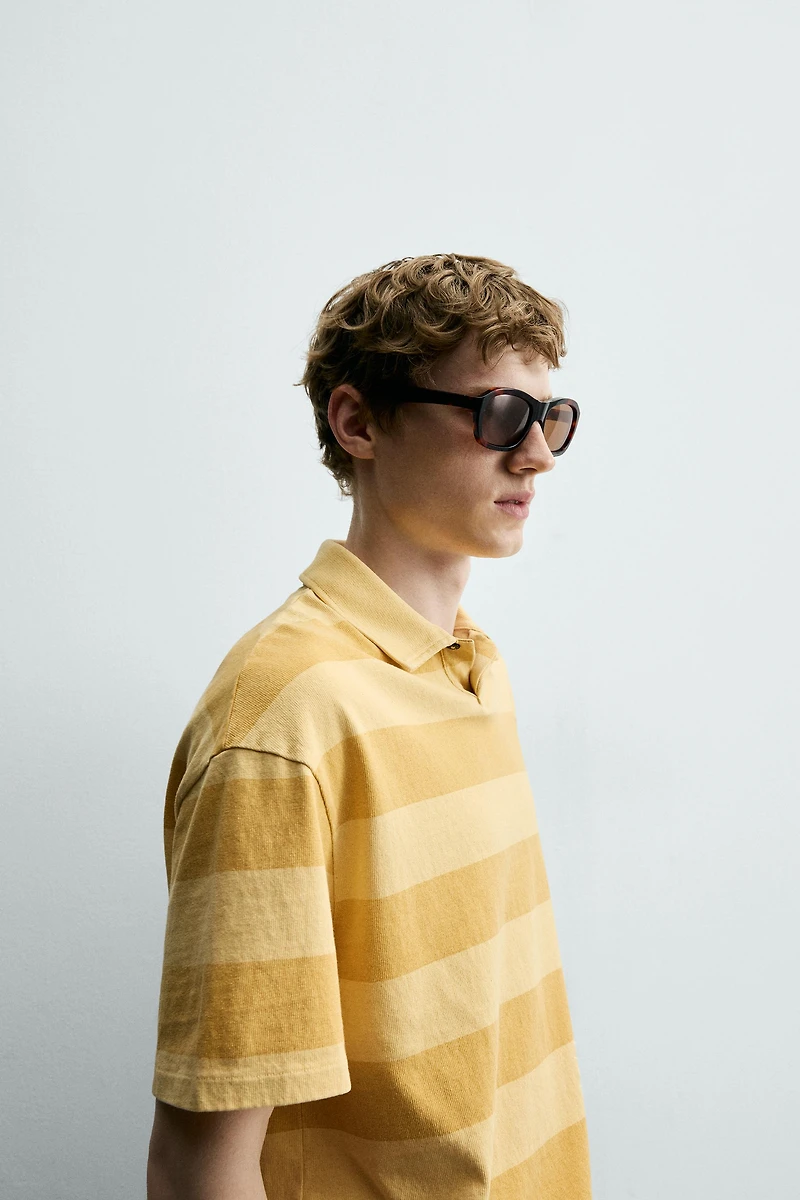 RELAXED FIT STRIPED POLO