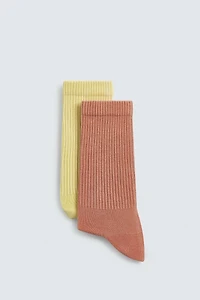 CHAUSSETTES CANNELÉ LAVÉ LOT DE 2