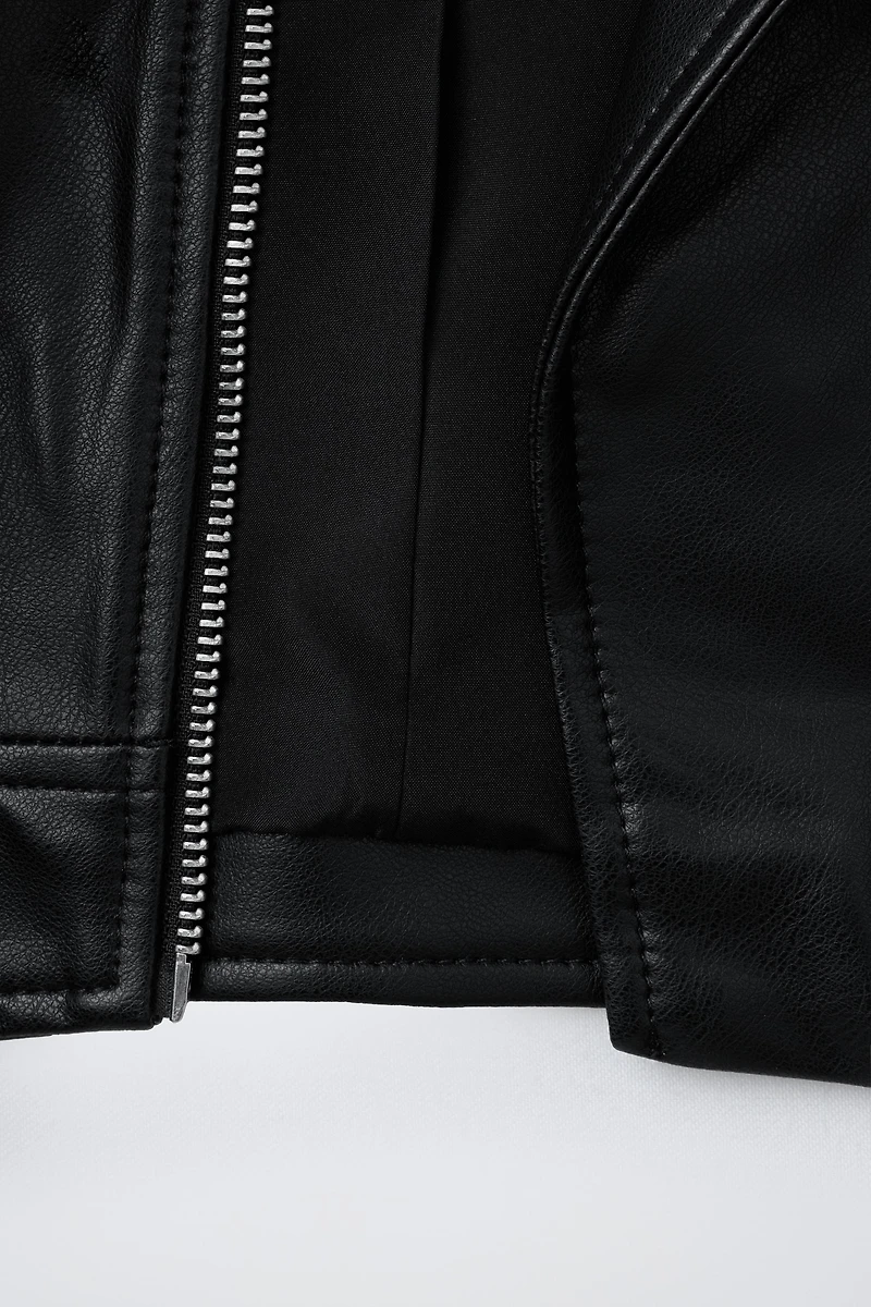 FAUX LEATHER BIKER JACKET