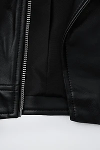 FAUX LEATHER BIKER JACKET