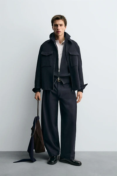 REGULAR FIT WOOL BLEND OVERSHIRT