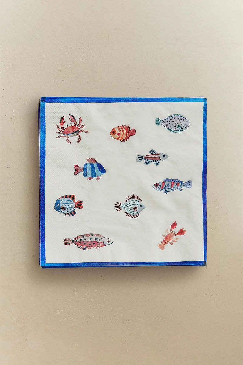 SET OF 20 FISH PAPER NAPKINS (SET OF 20)