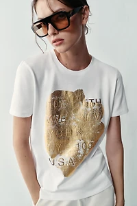 SHORT SLEEVE METALLIC T-SHIRT
