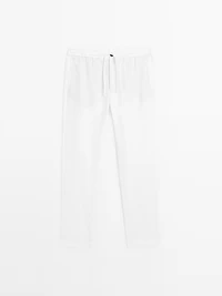 100% linen jogger fit trousers