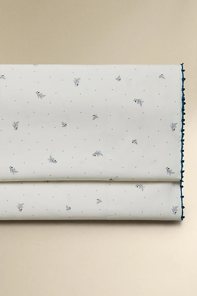 KIDS' COTTON LEAF AND DOT FLAT SHEET