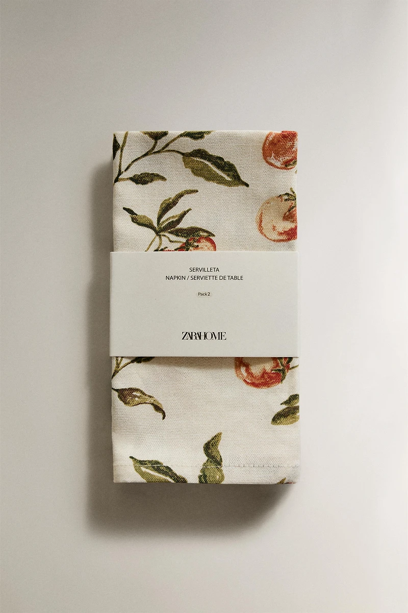 TOMATO PRINT NAPKINS (PACK OF 2)
