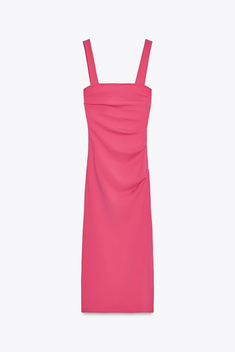 PLEATED MIDI DRESS