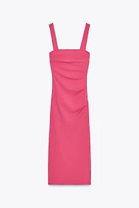 PLEATED MIDI DRESS