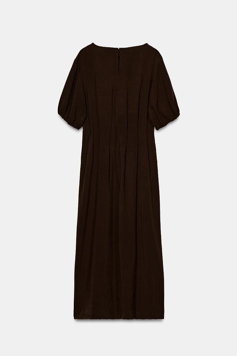 FLOWY PLEATED MIDI DRESS