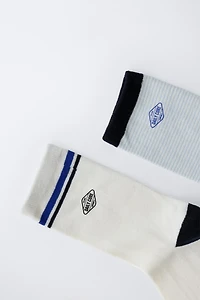 TWO-PACK OF LOGO AND STRIPED SOCKS