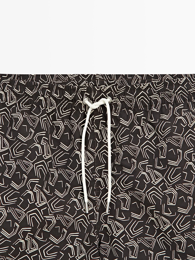 Abstract print swimsuit