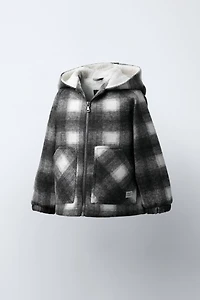 PLAID FLEECE COAT