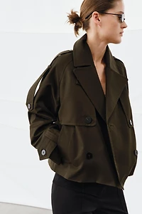 WATER REPELLENT SHORT TRENCH COAT ZW COLLECTION
