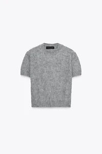 SHORT SLEEVE KNIT SWEATER