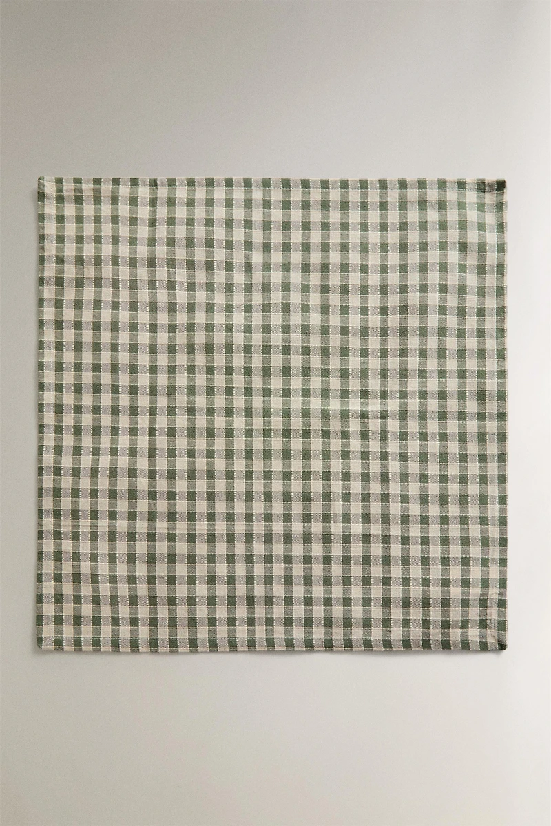 PACK OF CHECK NAPKINS WITH TOPSTITCHING (PACK OF 2)