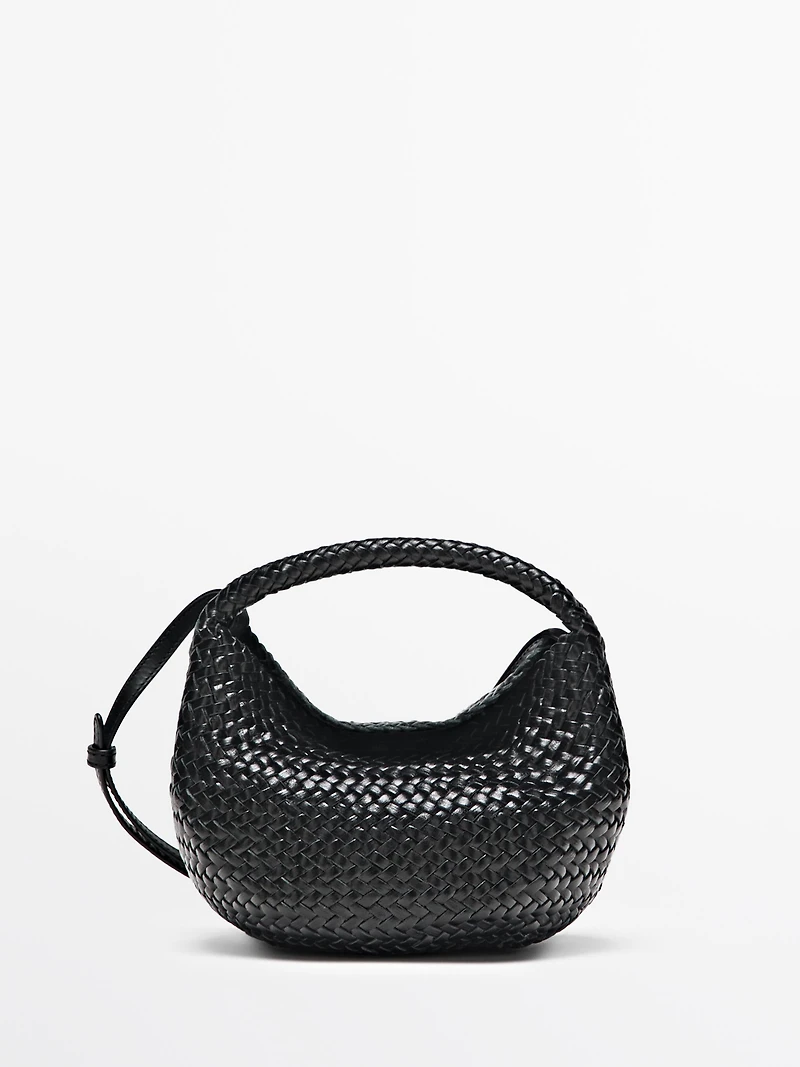 Nappa leather braided mini bag