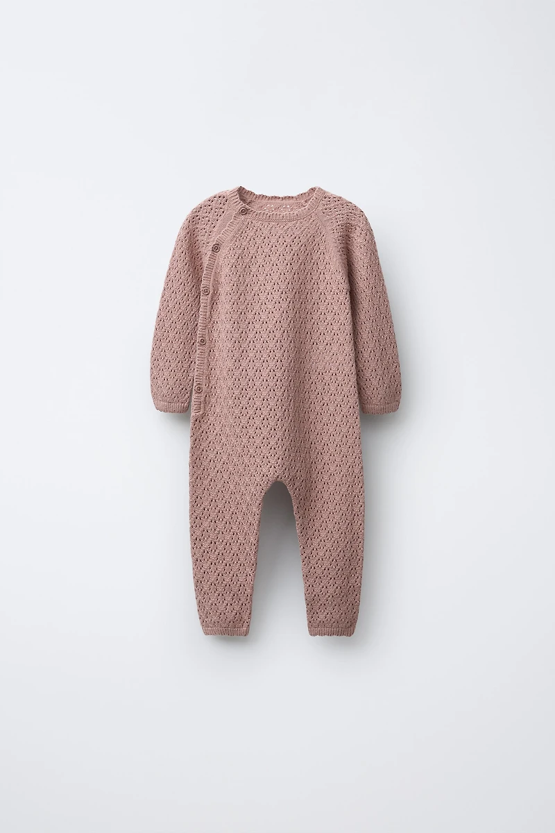 OPENWORK KNIT JUMPSUIT