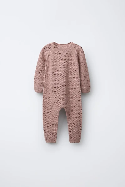 OPENWORK KNIT JUMPSUIT