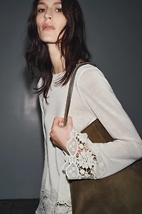 GUIPURE COMBINATION T-SHIRT