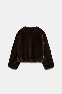 FAUX FUR BOMBER JACKET