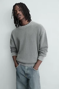 WASHED RIBBED TEXTURED JUMPER